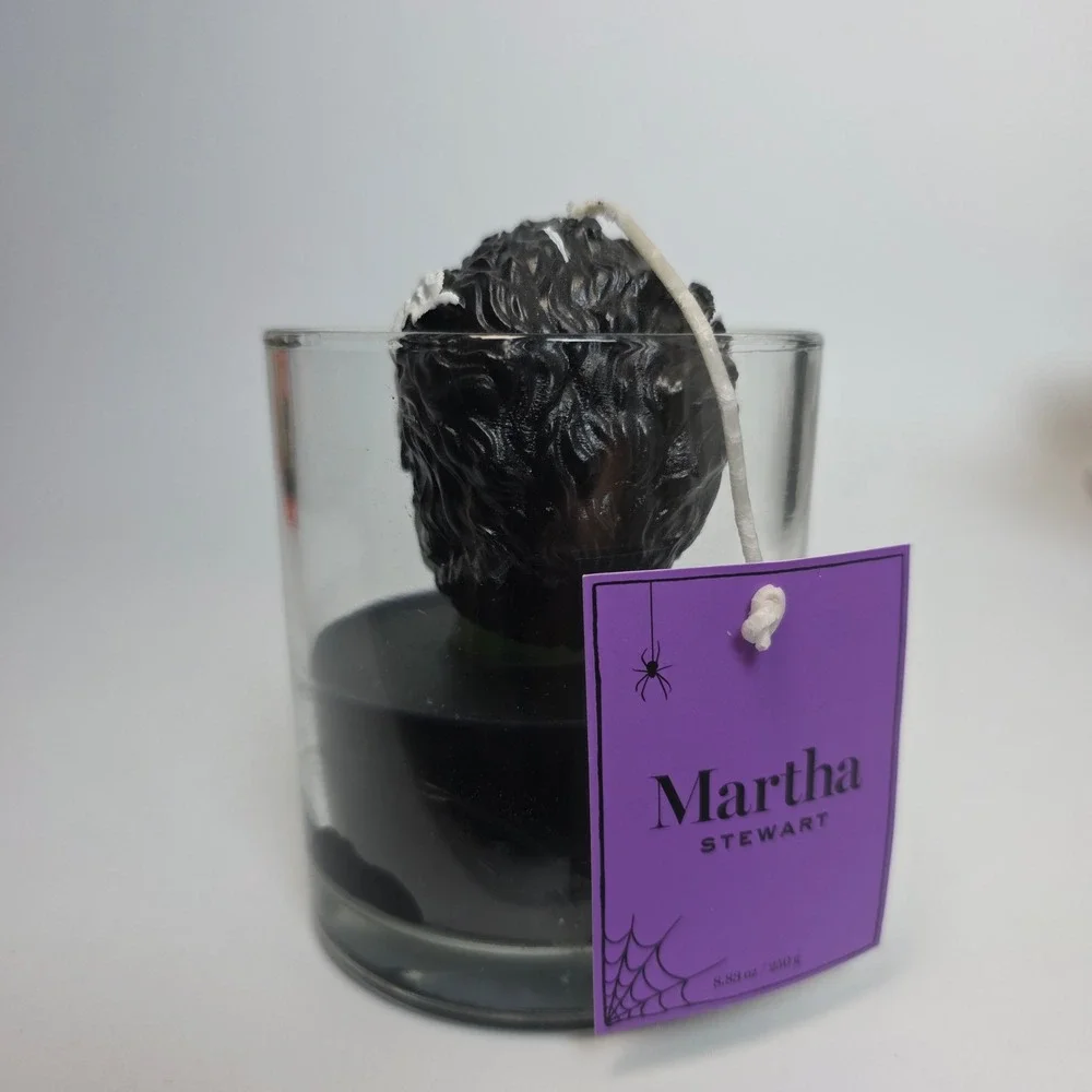 Martha Stewart Halloween Bride of Frankenstein Soy Wax Candle 8.83oz Black Green